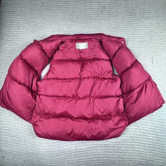 Vintage LL Bean Goose Down Puffer Vest Women M Red Button Insulated - Picture 5 of 8